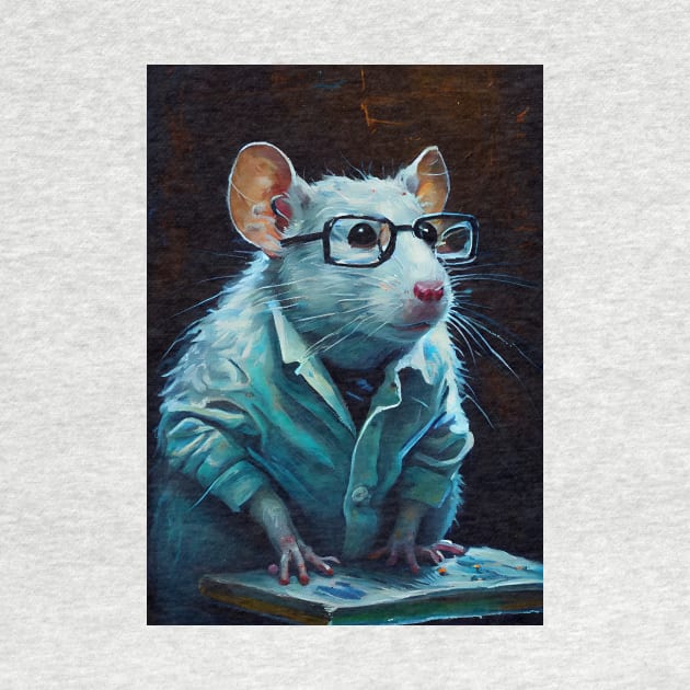 Lab Rats - impasto oil painting.  A mouse doctor reading up on current medical practices by simonrudd